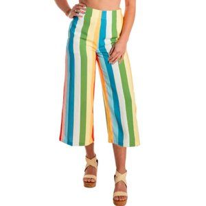 Shinesty Rainbow Striped Culotte Pants Size S